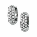 14K White 7/8 CTW Diamond Hoop Earring